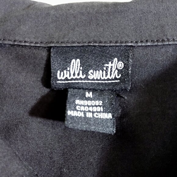 Willi Smith Women's Black Collared Short Sleeve Button Up M Medium - Picture 5 of 7